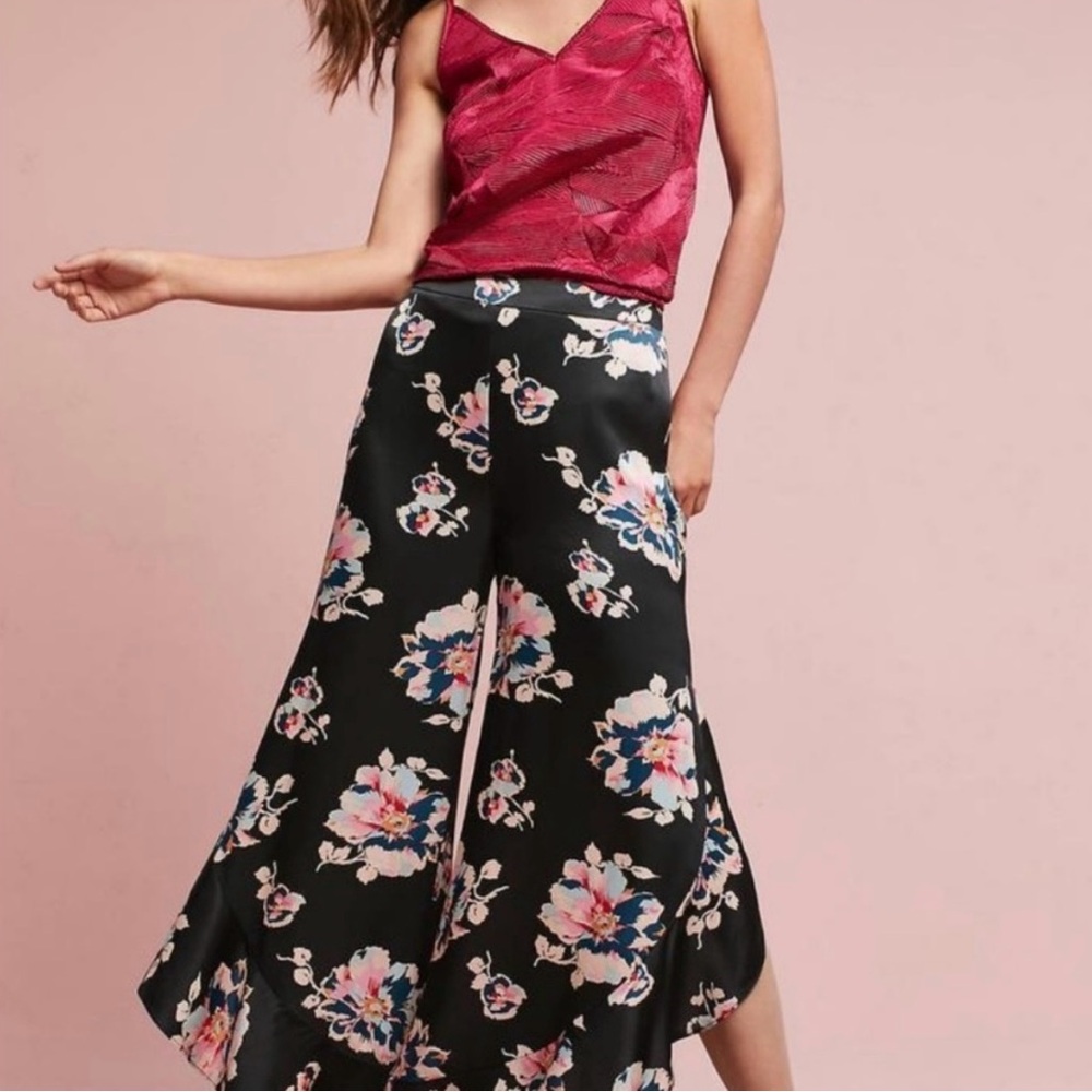 Anthropologie Elevenses Antilles Ruffle Crop Pant
